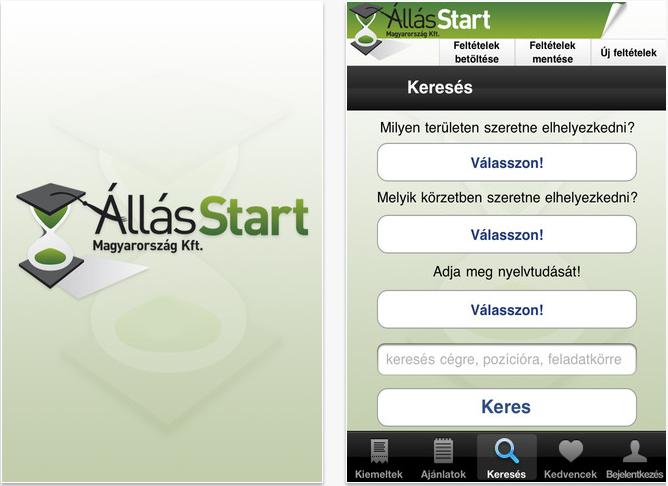 Online álláskeresési alkalmazások - Állásstart mobilalkalmazás