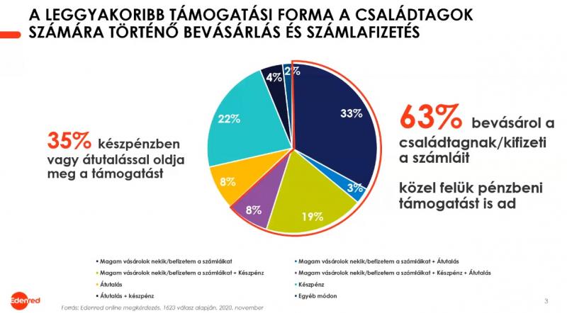 A leggyakoribb támogatási forma a bevásárlás és a készpénzes segítség