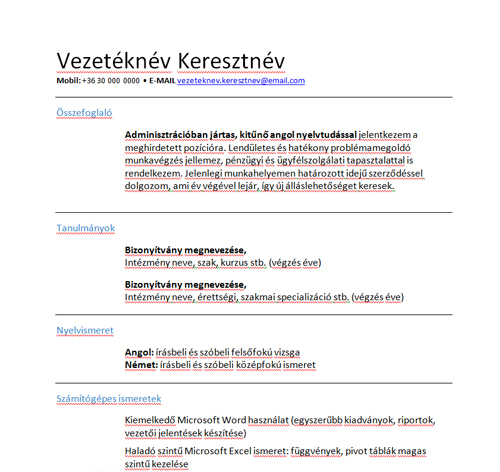 Igy Jelenjen Meg A Munkanelkuliseg A Cv Ben Jobangel Mintaja Hr Portal