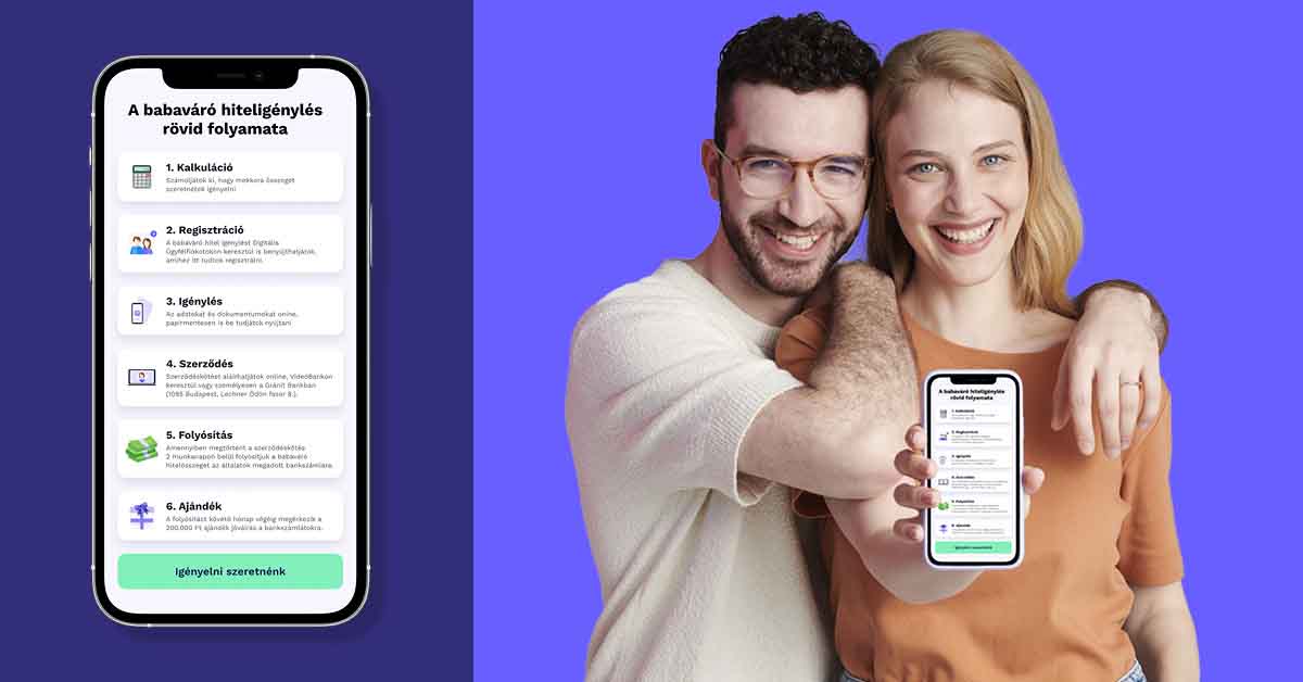 Gránit Babaváró Hitel online VideóBankon keresztül, 200 ezer forint ajándékkal