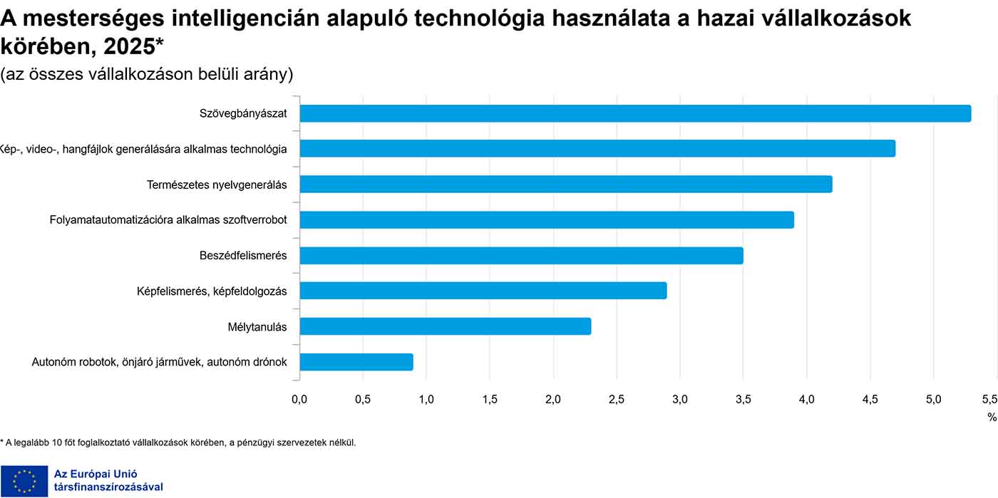 A mesterséges intelligencián alapuló technológia használata a hazai vállalkozások körében