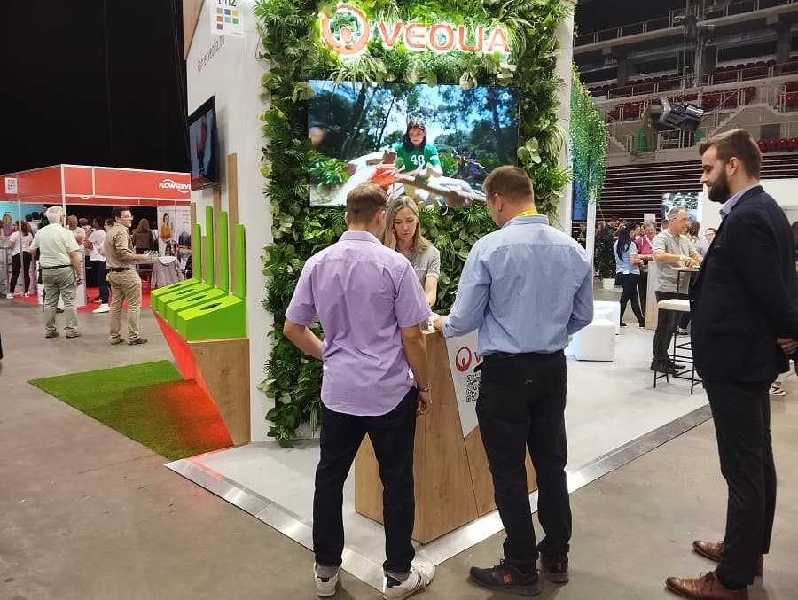 A fenntarthatóságra építette standját  az energia-, víz- és hulladékgazdálkodási piacon működő Veolia